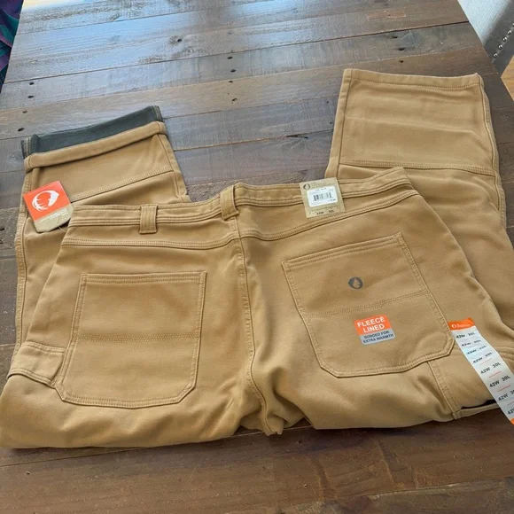 American Outdoorsman Fleece Bonded Canvas Carpenter Pant 32” inseam - Picture 3 of 11